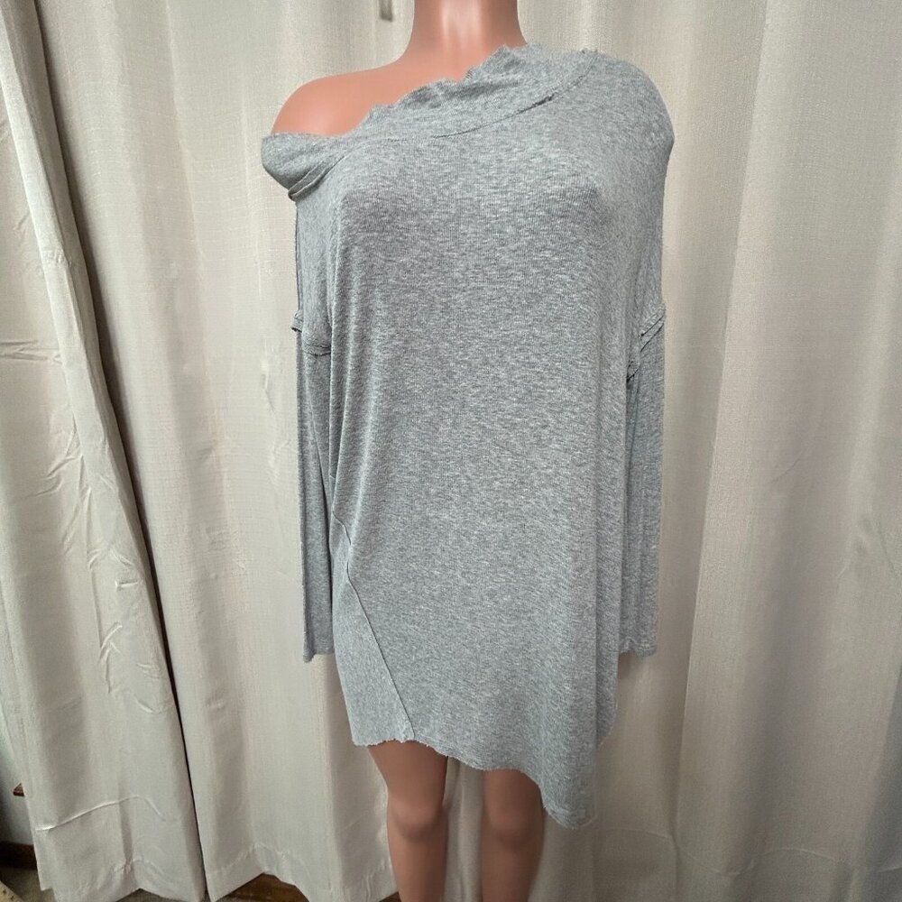 Free People We The Free Grapevine Off Shoulder Tunic Top Women's Size XS Gray